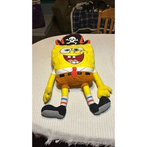 Sponge Bob Square Pants Pirate Plush Toy 20" Stuffed Cartoon Character For Kids